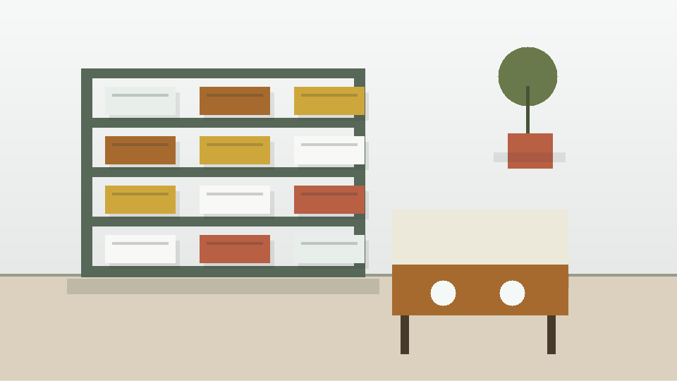 Entryway & Living Room storage illustration